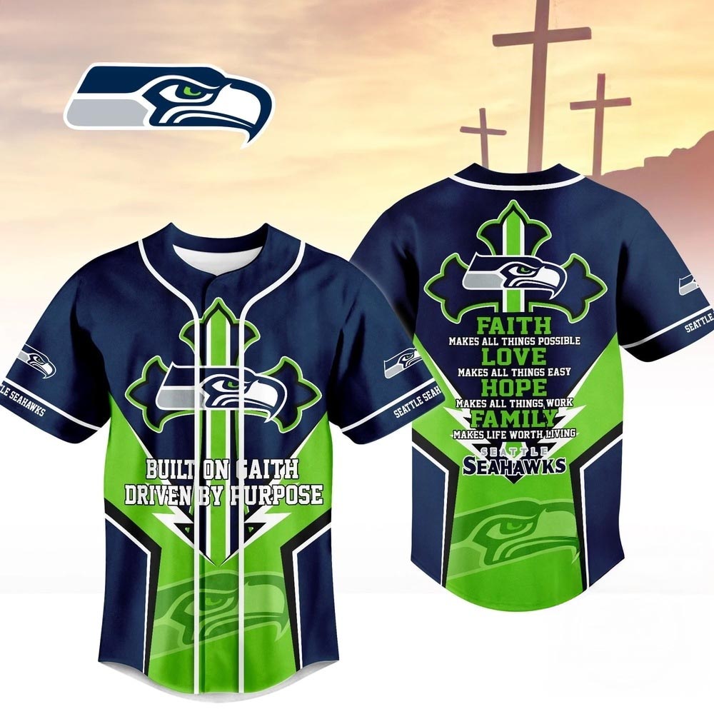 Seattle Seahawks Blessed Beyond The Score Baseball Jersey Football Faith Collection