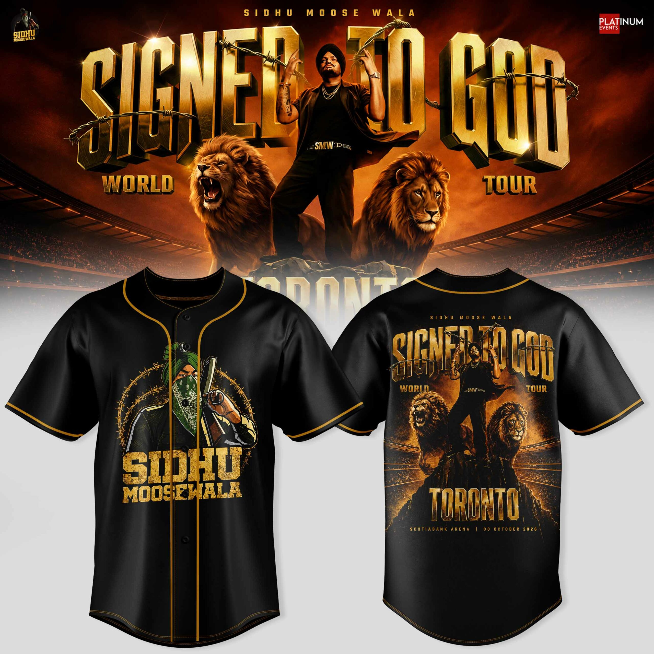 Sidhu Moose Wala Signed To God Tour Jersey Hip Hop Music Fan Apparel