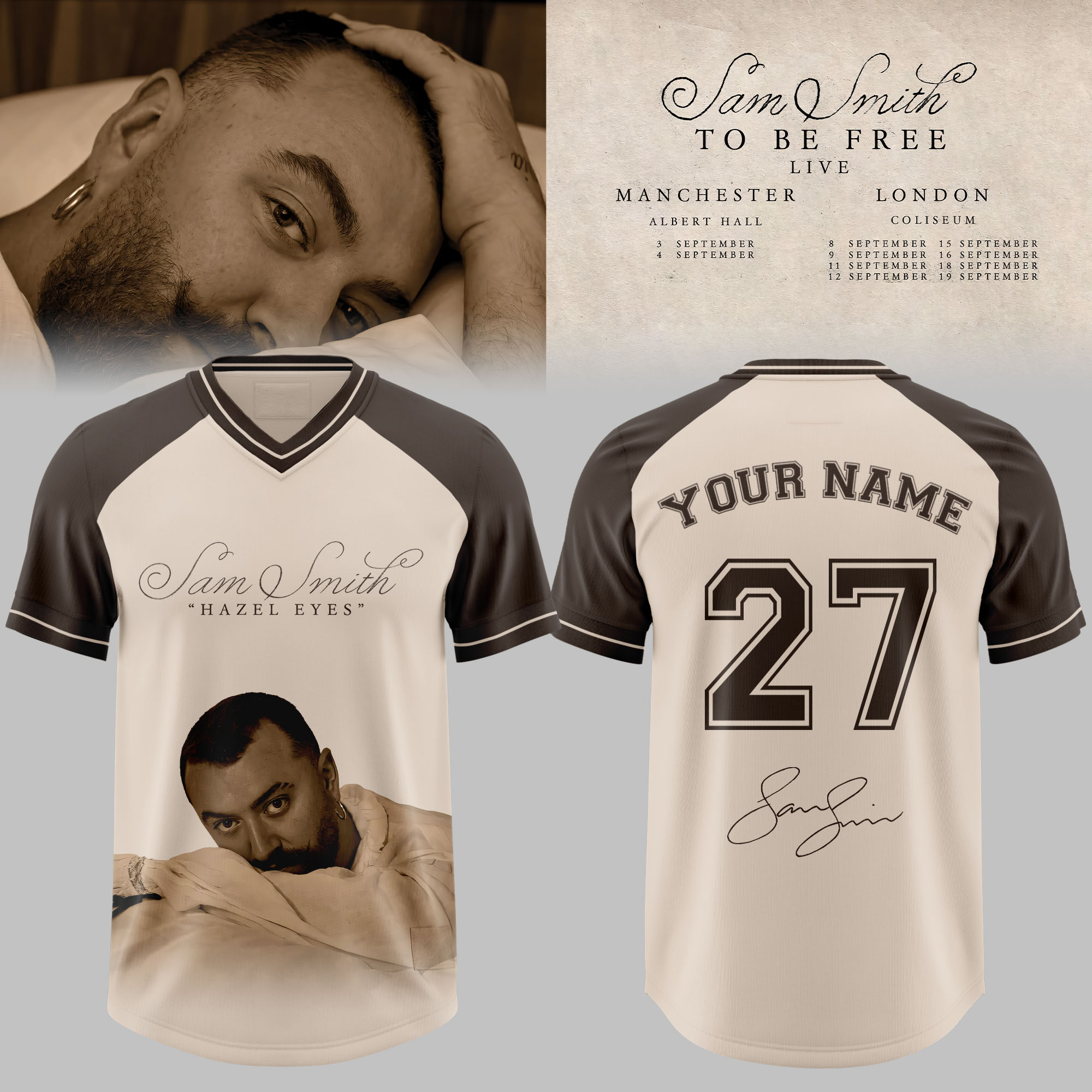 Sm Smth To Be Free Tour Personalized 3D Football Jersey Music Fan Apparel