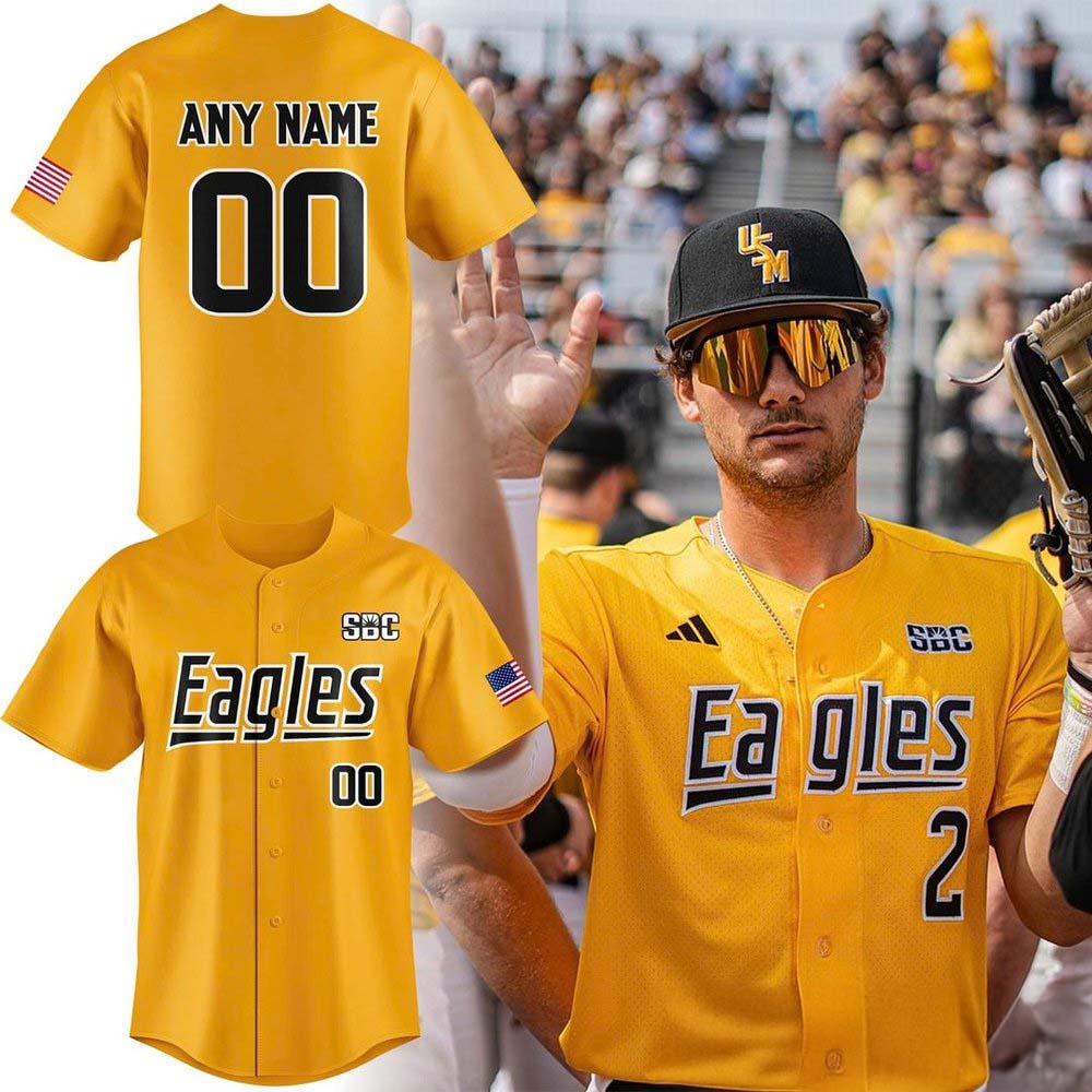Southern Miss Golden Eagles Golden Eagles Uniform Custom Baseball Jersey NCAA Fan Apparel