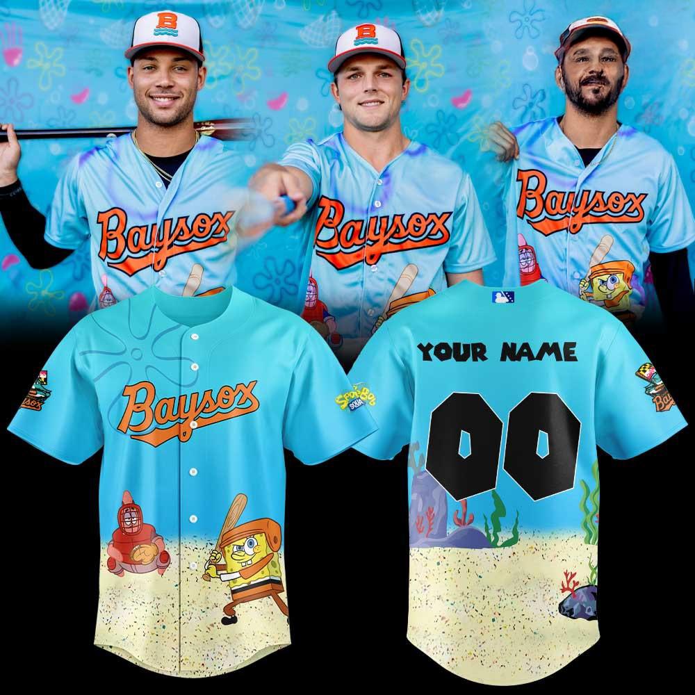 SpongeBob SquarePants Chesapeake Baysox Splash Day Baseball Jersey Family Game Day Fan Gift