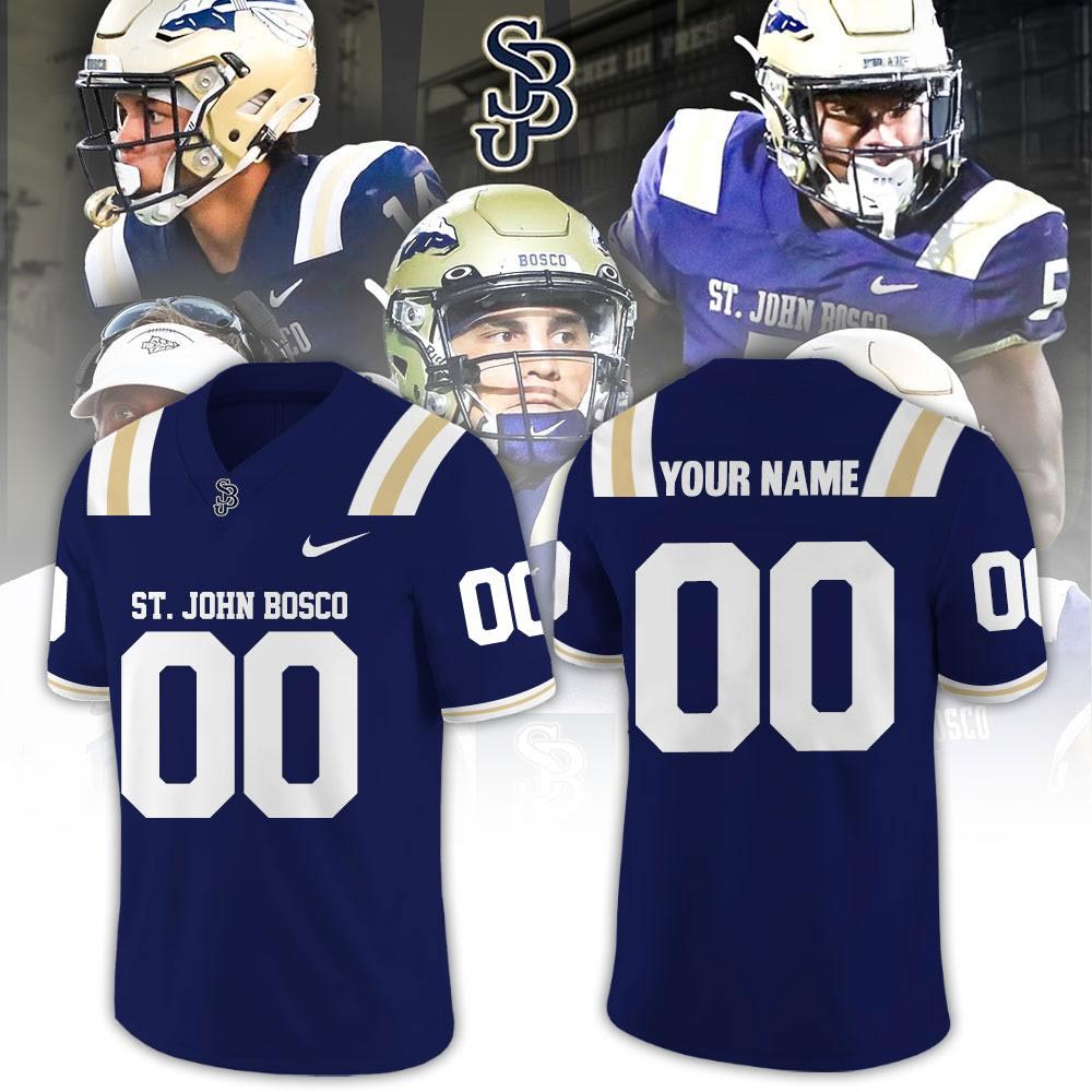 St John Bosco High School Custom Football Jersey Personalized Name Number Football Fan Sports Gift