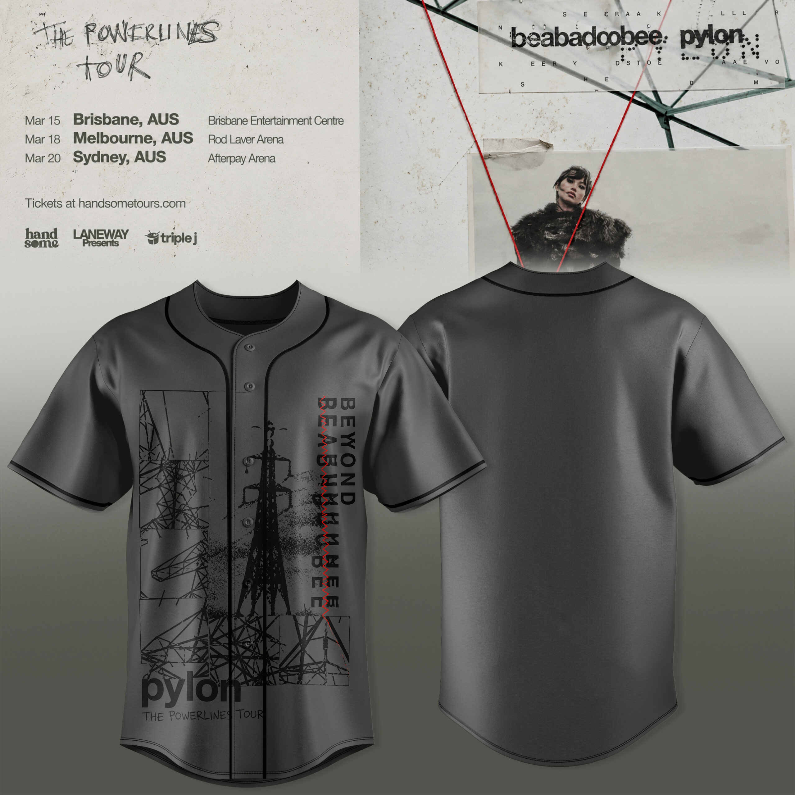 The Powerlines Tour Collection Jersey Classic Music Merchandise