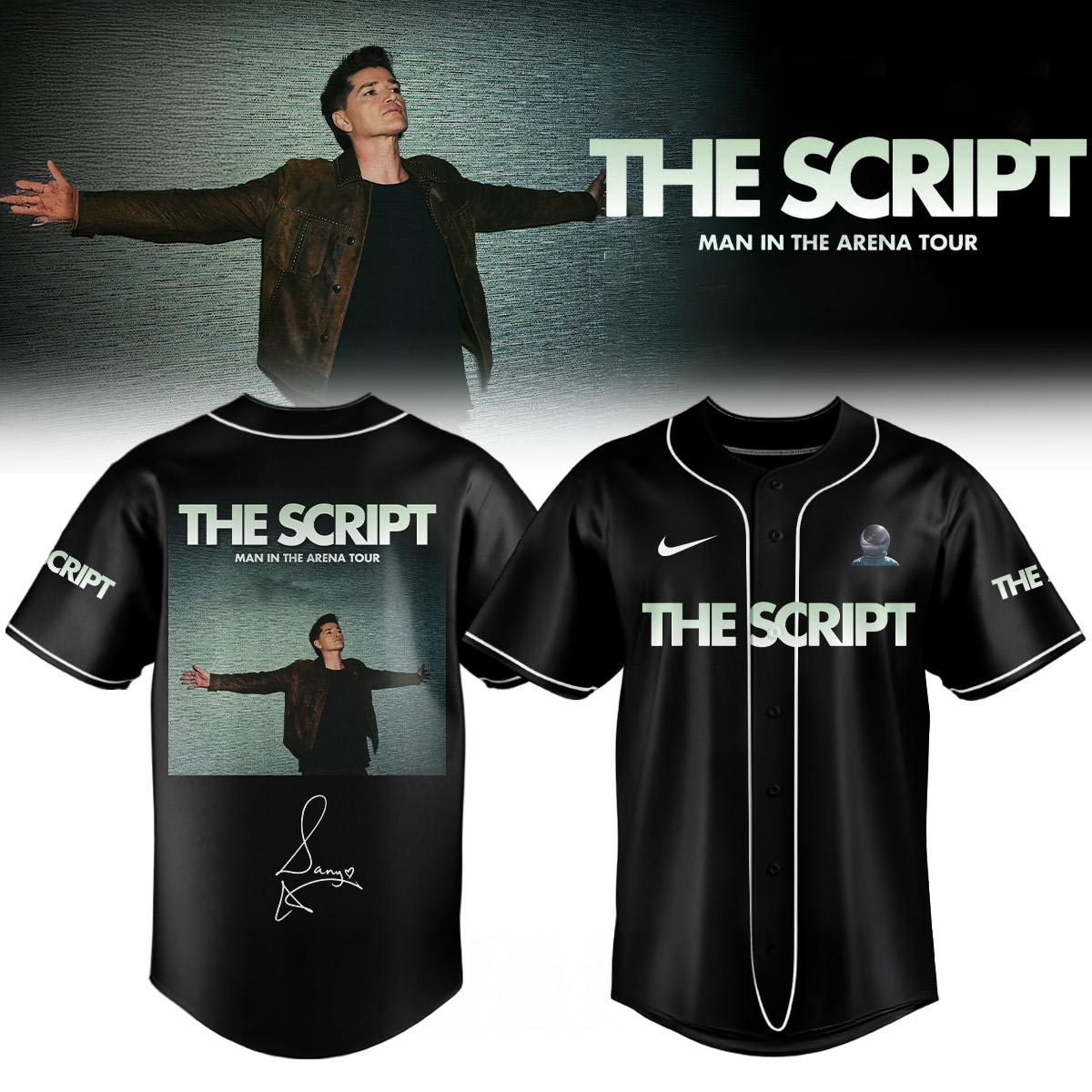 The Script Man In The Arena Tour Baseball Jersey Live Concert Fan Apparel