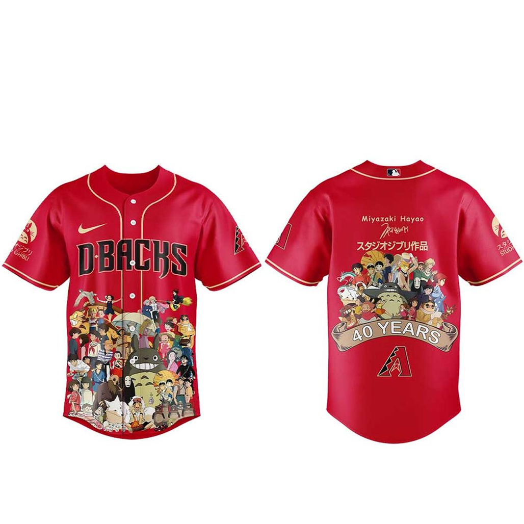 Arizona Diamondbacks Miyazaki Hayao 40 Years Of Studio Ghibli 2026 Baseball Jersey