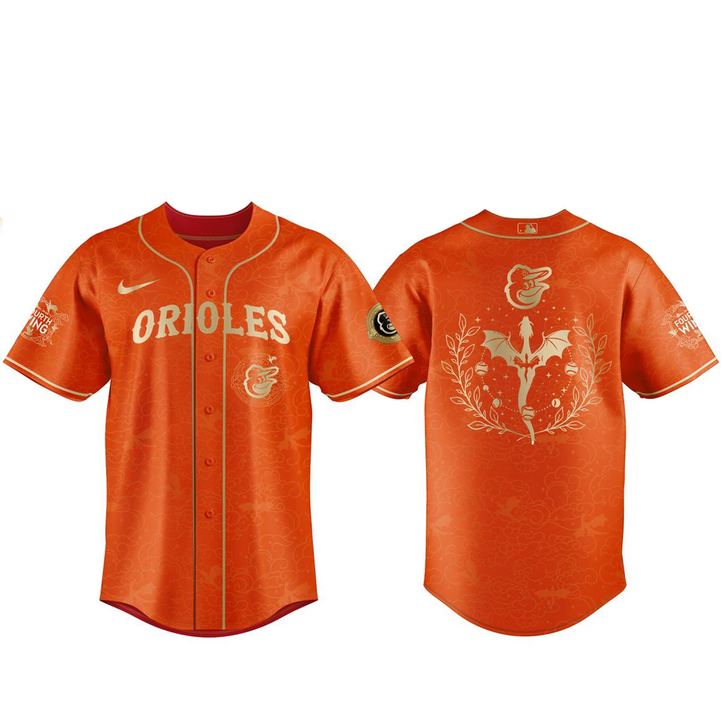 Baltimore Orioles x Fourth Wing Night 2026 Orange Baseball Jersey 1 - Unicasport Baltimore Orioles x Fourth Wing Night 2026 Orange Baseball Jersey