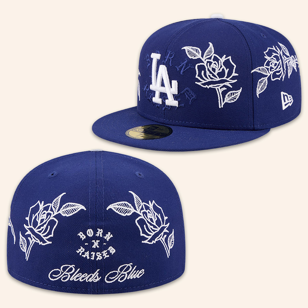 Born X Raised Dodgers Merch Rose Snapback Hat LA Dodgers Cap Gifts For Sport Lovers