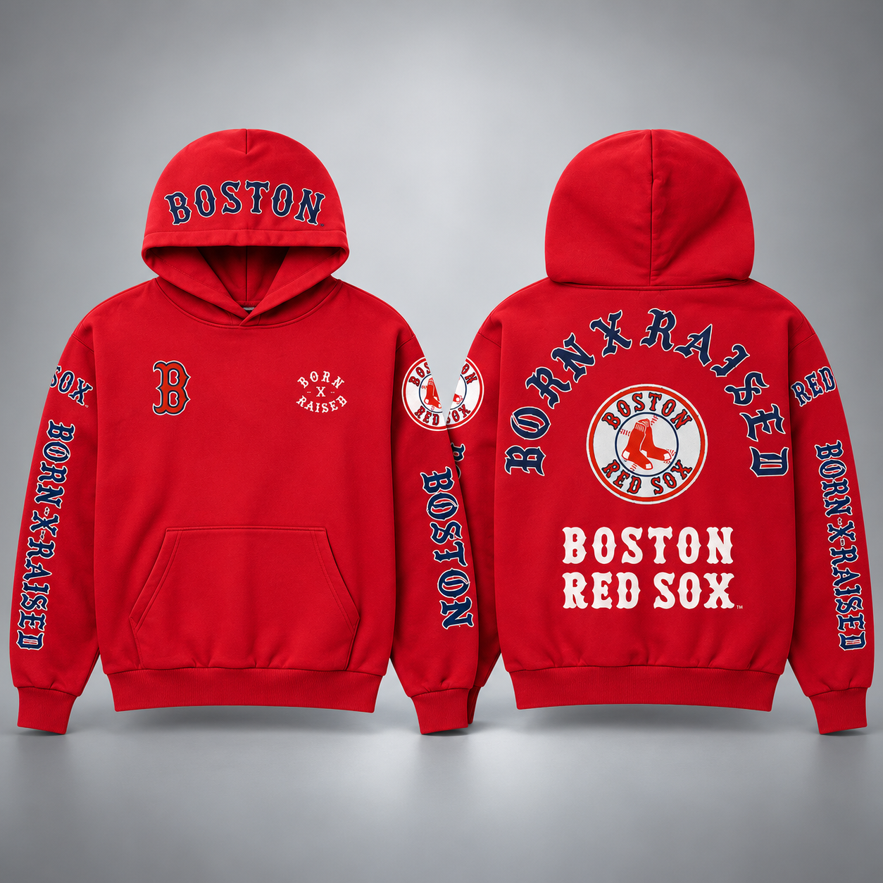 Boston Red Sox Born x Raised Graphic Hoodie 2026 - Merch Tour Boutique