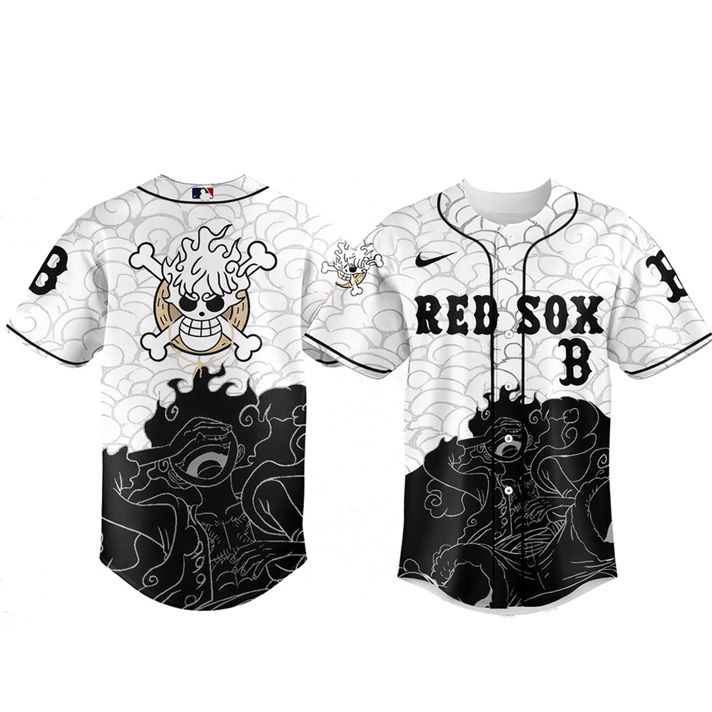 Boston Red Sox One Piece Gear 5 Luffy Sun God Nika Baseball Jersey 2026 1 - Unicasport Boston Red Sox One Piece Gear 5 Luffy Sun God Nika Baseball Jersey 2026