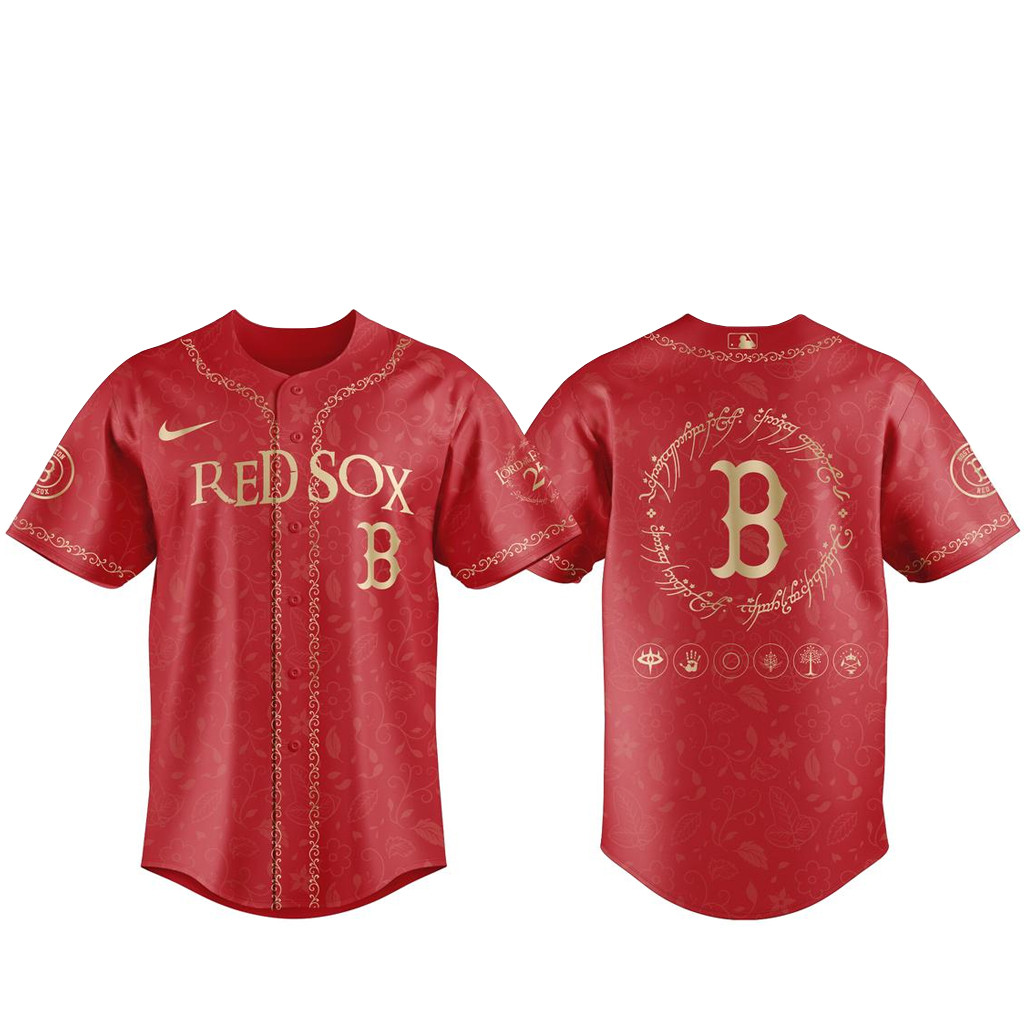 Boston Red Sox The Lord of The Rings 2026 Night Red Baseball Jersey 1 - Unicasport Boston Red Sox The Lord of The Rings 2026 Night Red Baseball Jersey