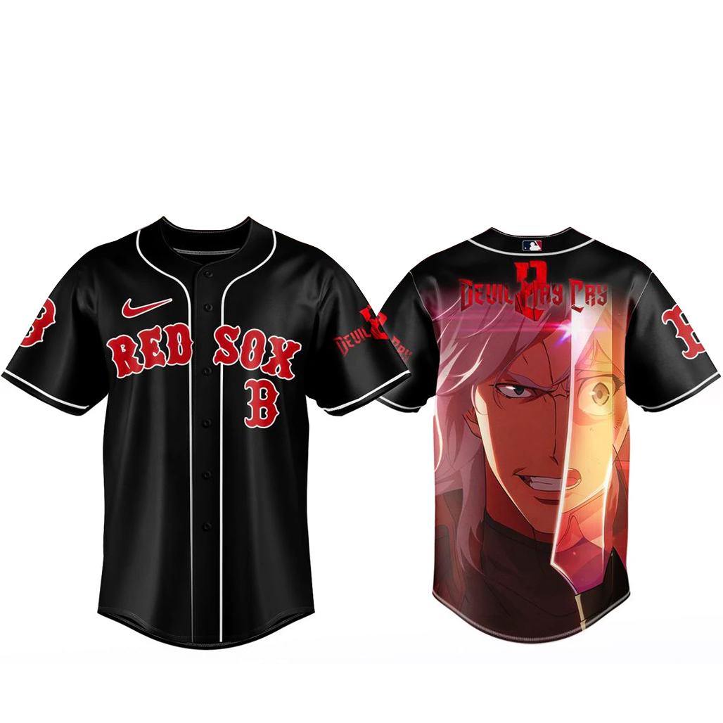Boston Red Sox x Devil May Cry 2 Baseball Jersey 1 - Unicasport Boston Red Sox x Devil May Cry 2 Baseball Jersey