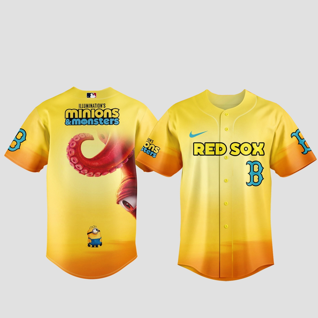 Boston Red Sox x Minions and Monsters 2026 Baseball Jersey 1 - Unicasport Boston Red Sox x Minions and Monsters 2026 Baseball Jersey