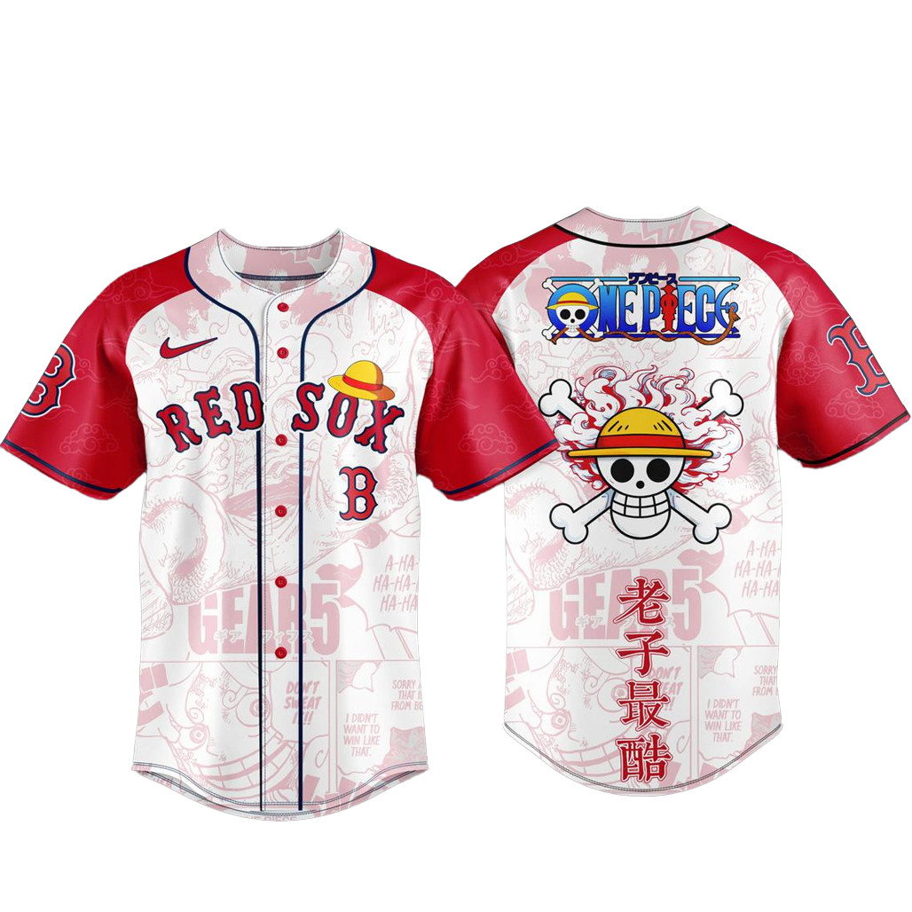 Boston Red Sox x One Piece Night 2026 Baseball Jersey 1 - Unicasport Boston Red Sox x One Piece Night 2026 Baseball Jersey