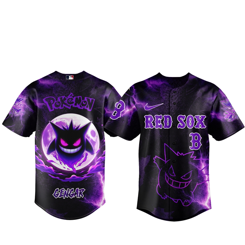 Boston Red Sox x Pokemon Gengar 2026 Baseball Jersey 1 - Unicasport Boston Red Sox x Pokemon Gengar 2026 Baseball Jersey