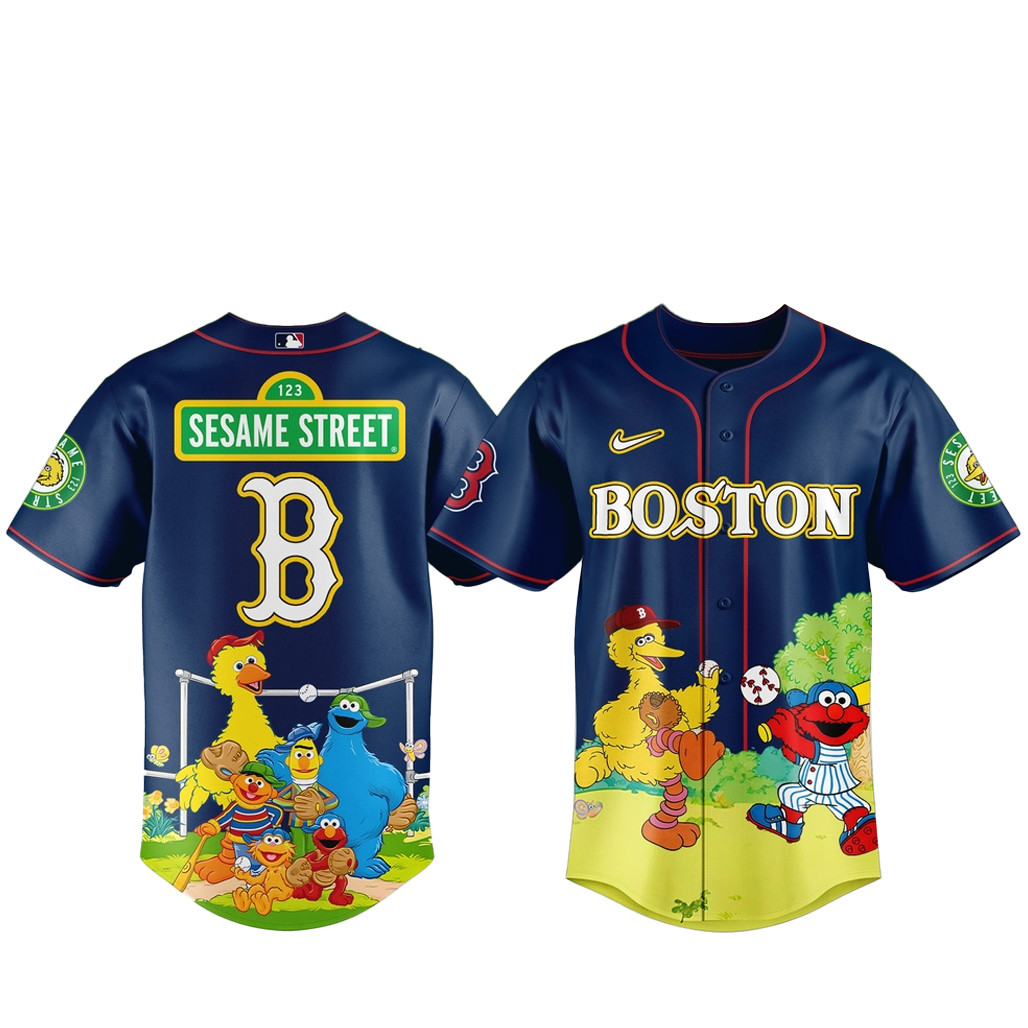 Boston Red Sox x Sesame Street Night Baseball Jersey Version 2 1 - Unicasport Boston Red Sox x Sesame Street Night Baseball Jersey Version 2