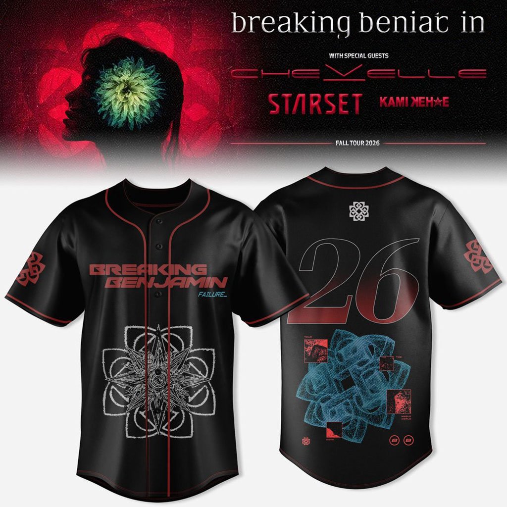 Breaking Benjamin Merch 2026 Twenty Years of Phobia Baseball Jersey Gift For Rock Lovers