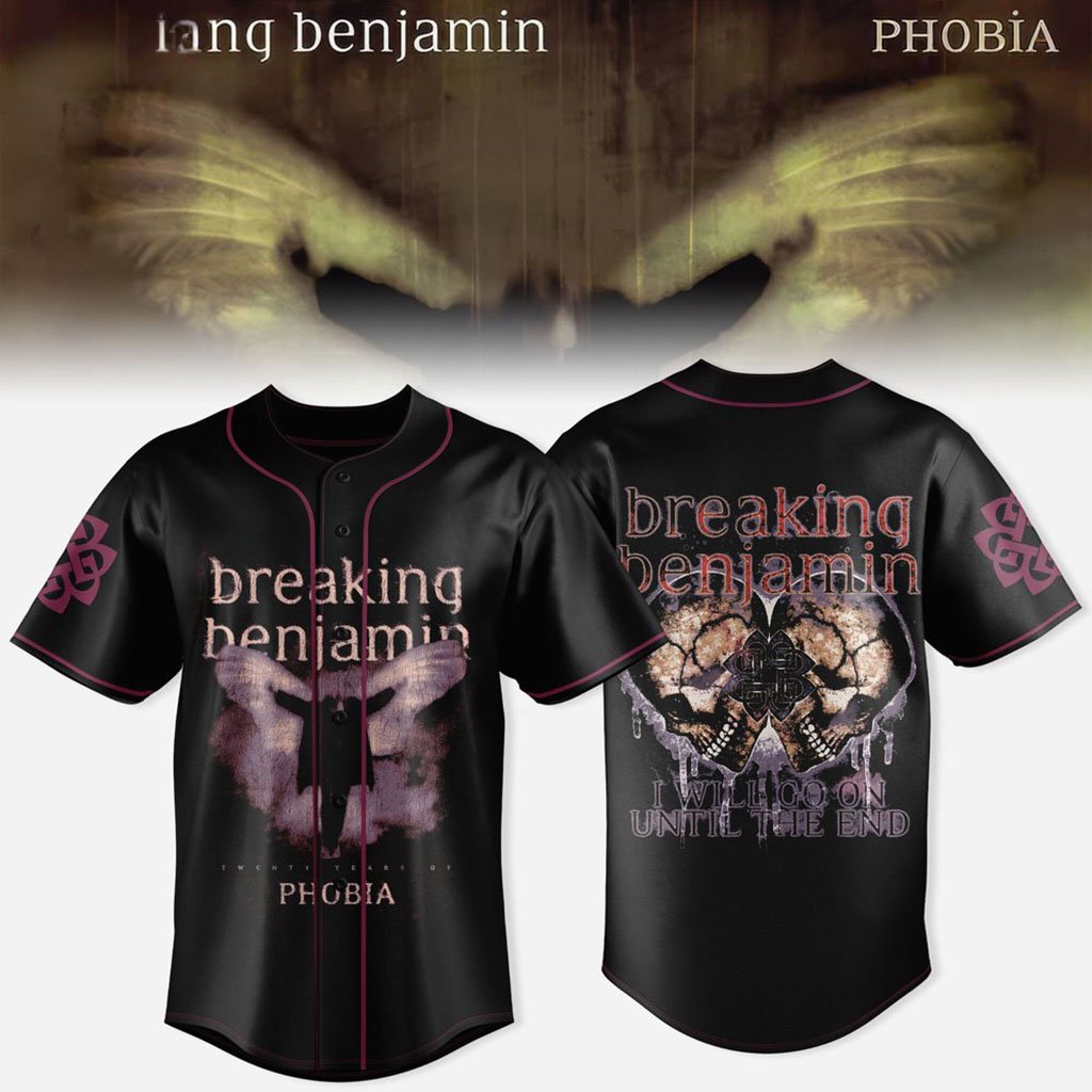 Breaking Benjamin Twenty Years of Phobia Baseball Jersey Breaking Benjamin Merch Fan Gifts