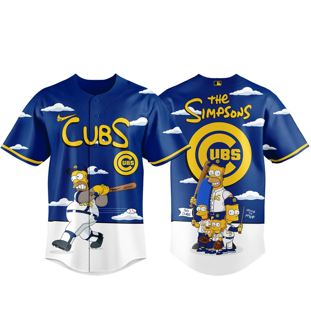 Chicago Cubs x The Simpsons 2026 Major Gameday Baseball Jersey 1 - Unicasport Chicago Cubs x The Simpsons 2026 Major Gameday Baseball Jersey