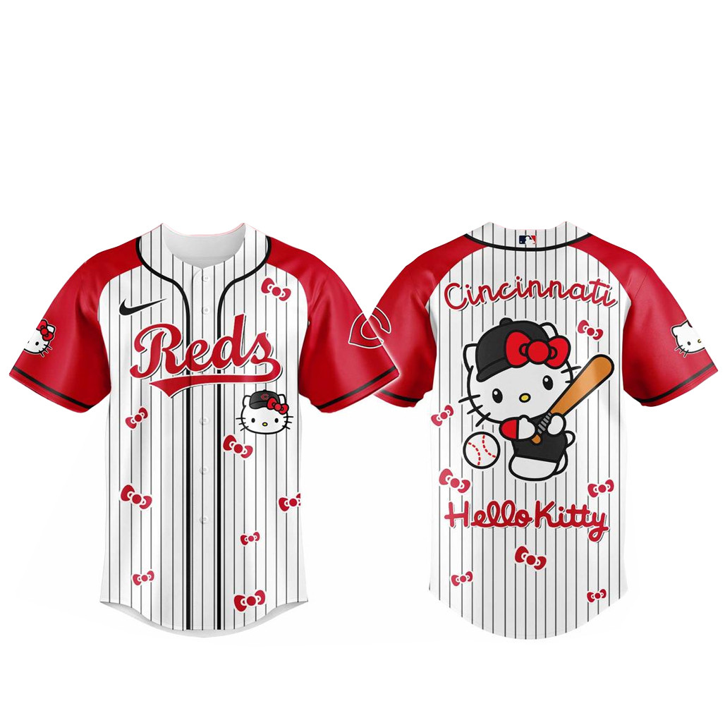 Cincinnati Reds x Hello Kitty 2026 And Sanrio World Baseball Jersey 1 - Unicasport Cincinnati Reds x Hello Kitty 2026 And Sanrio World Baseball Jersey