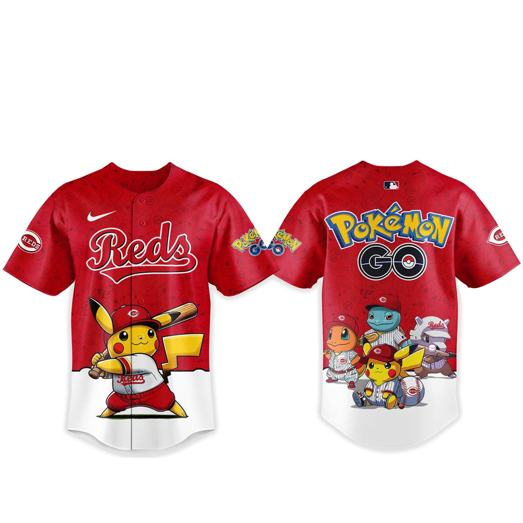 Cincinnati Reds x Pokemon Go Night 2026 Baseball Jersey 1 - Unicasport Cincinnati Reds x Pokemon Go Night 2026 Baseball Jersey