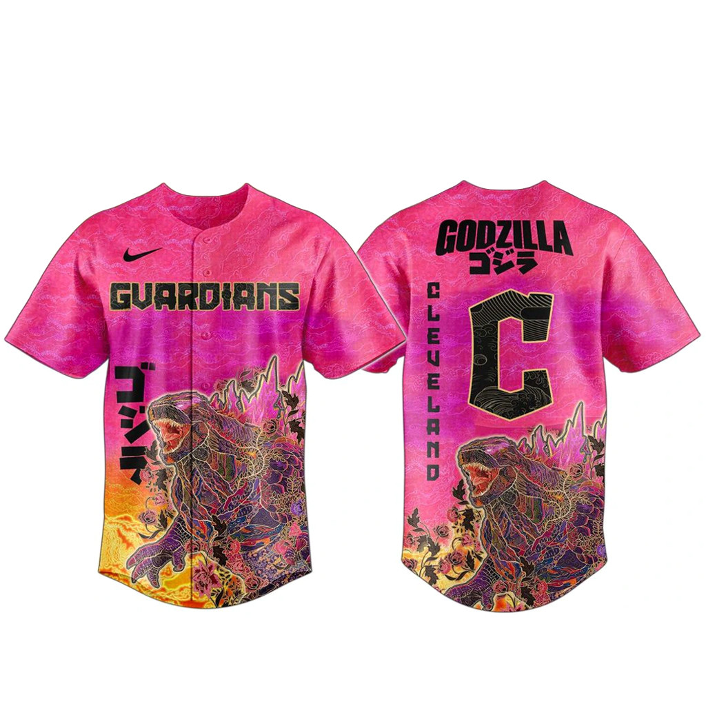 Cleveland Guardians King of Monsters Baseball Jersey 1 - Unicasport Cleveland Guardians King of Monsters Baseball Jersey
