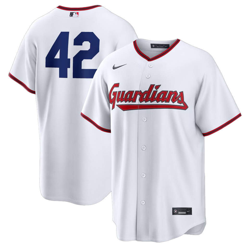 Cleveland Guardians White Home 2026 Jackie Robinson Day Baseball Jersey 1 - Unicasport Cleveland Guardians White Home 2026 Jackie Robinson Day Baseball Jersey