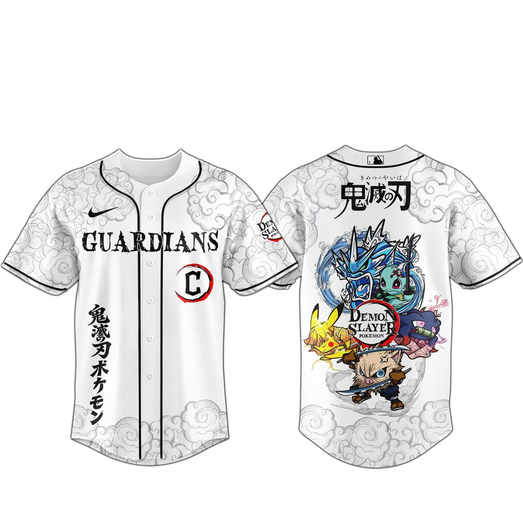 Cleveland Guardians x Demon Slayer and Pokemon 2026 Baseball Jersey 1 - Unicasport Cleveland Guardians x Demon Slayer and Pokemon 2026 Baseball Jersey