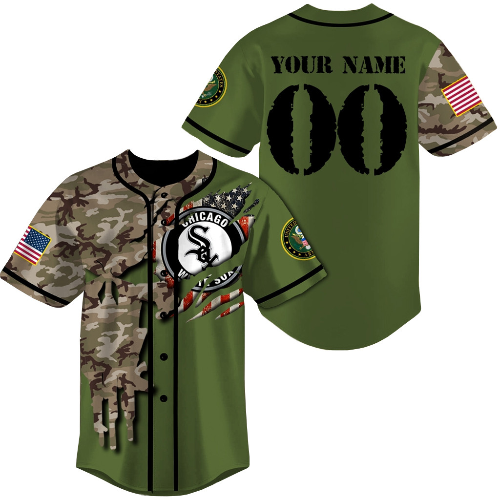 Custom Name & Number Chicago White Sox Military Appreciation Camo Rip Style Baseball Jersey 1 - Unicasport Custom Name & Number Chicago White Sox Military Appreciation Camo Rip Style Baseball Jersey