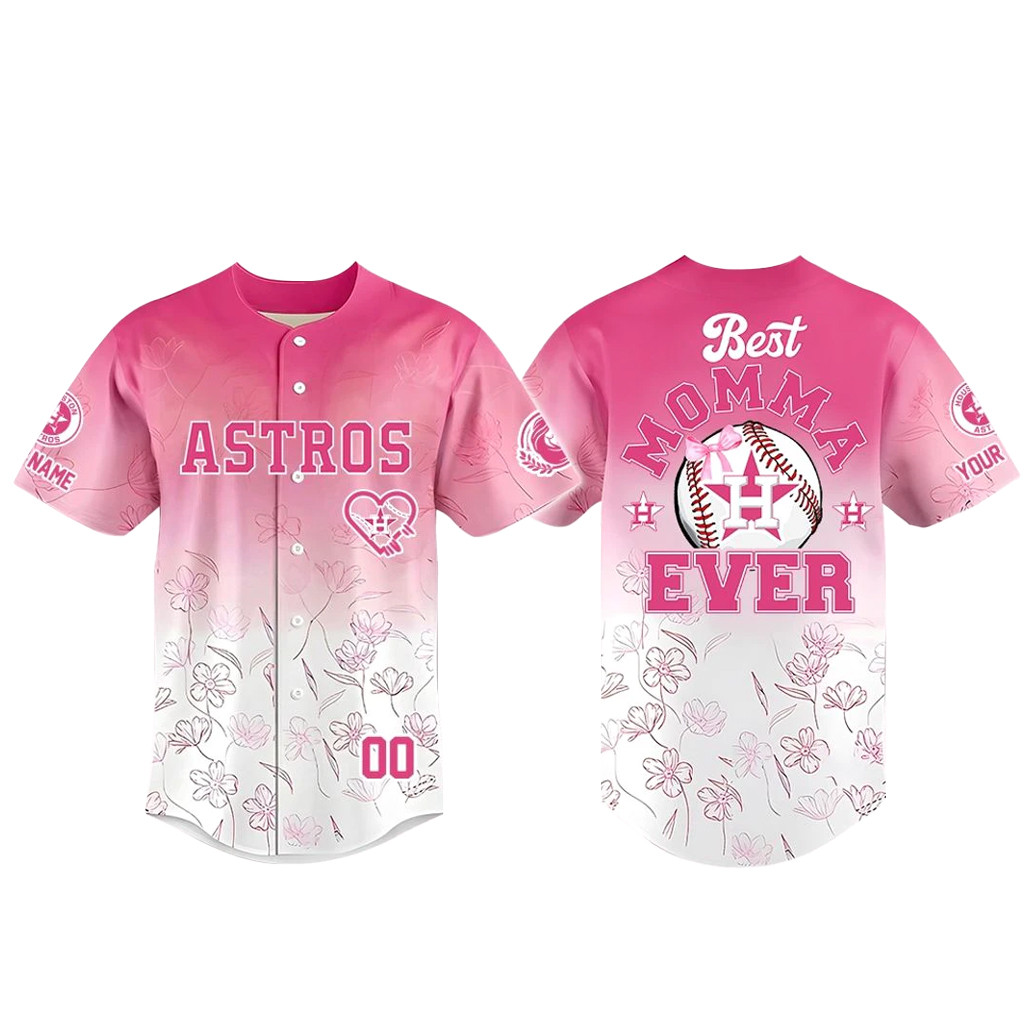 Custom Name & Number Houston Astros Happy Mothers Day 2026 Baseball Jersey 1 - Unicasport Custom Name & Number Houston Astros Happy Mothers Day 2026 Baseball Jersey