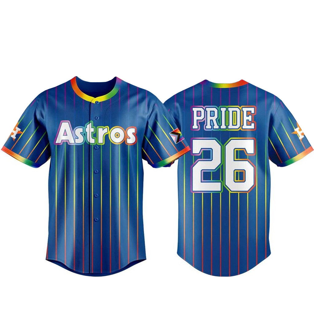 Custom Name & Number Houston Astros Pride Night 2026 The Champs Baseball Jersey 1 - Unicasport Custom Name & Number Houston Astros Pride Night 2026 The Champs Baseball Jersey