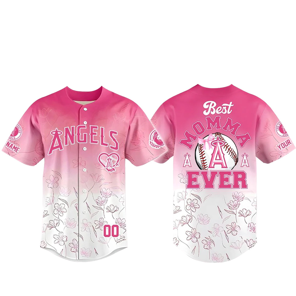 Custom Name & Number Los Angeles Angels Happy Mothers Day 2026 Baseball Jersey 1 - Unicasport Custom Name & Number Los Angeles Angels Happy Mothers Day 2026 Baseball Jersey