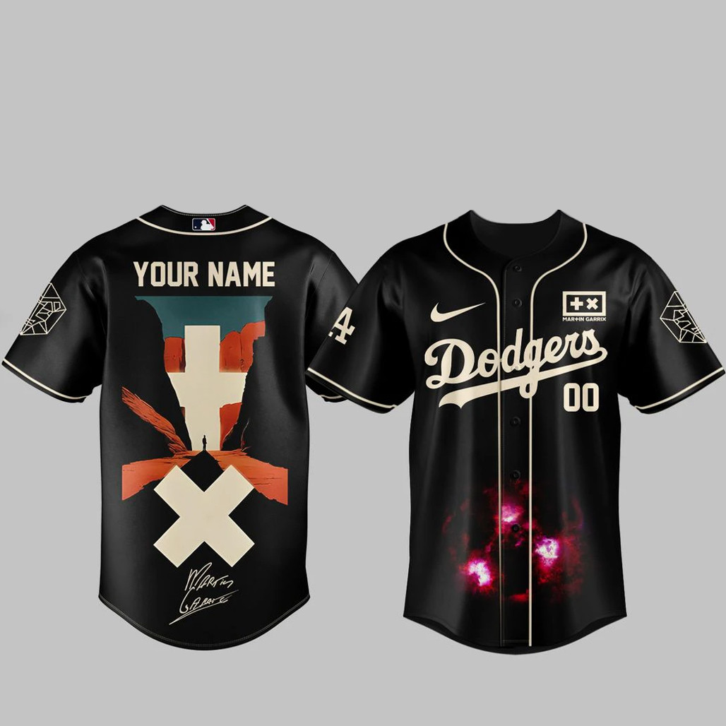 Custom Name & Number Los Angeles Dodgers x Martin Garrix Americas Tour 2026 Baseball Jersey