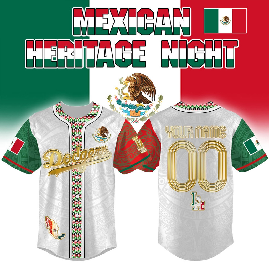 Custom Name & Number Los Angeles Dodgers x Mexican Heritage Night 2026 Baseball Jersey 1 - Unicasport Custom Name & Number Los Angeles Dodgers x Mexican Heritage Night 2026 Baseball Jersey