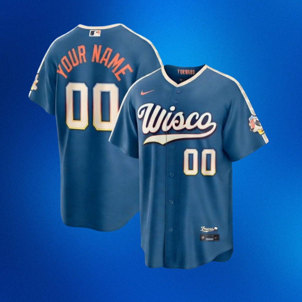 Custom Name & Number Milwaukee Brewers 2026 City Connect Stadium Baseball Jersey 1 - Unicasport Custom Name & Number Milwaukee Brewers 2026 City Connect Stadium Baseball Jersey