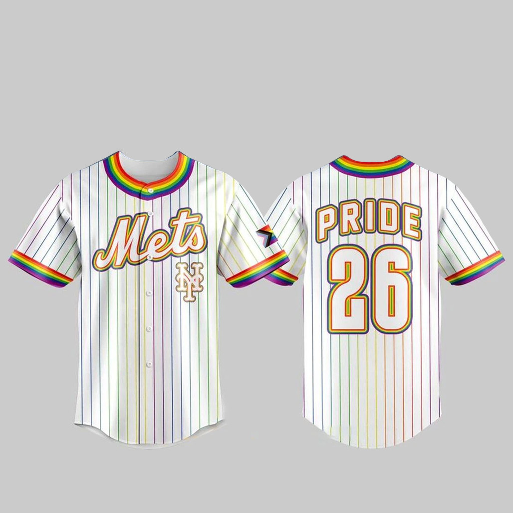 Custom Name & Number New York Mets Pride Night 2026 Baseball Jersey 1 - Unicasport Custom Name & Number New York Mets Pride Night 2026 Baseball Jersey