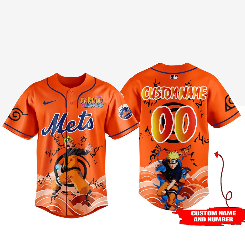 Custom Name & Number New York Mets x Naruto Game Night 2026 Baseball Jersey 1 - Unicasport Custom Name & Number New York Mets x Naruto Game Night 2026 Baseball Jersey