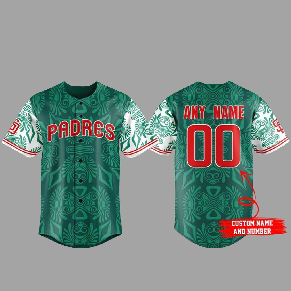 Custom Name & Number San Diego Padres Mexican Heritage Night 2026 Baseball Jersey 1 - Unicasport Custom Name & Number San Diego Padres Mexican Heritage Night 2026 Baseball Jersey