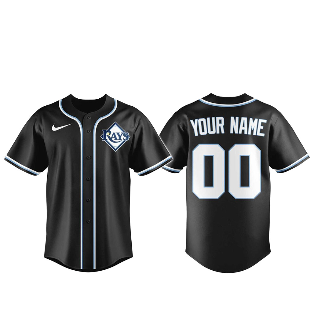 Custom Name & Number Tampa Bay Rays Blackout Built For The Night 2026 Baseball Jersey 1 - Unicasport Custom Name & Number Tampa Bay Rays Blackout Built For The Night 2026 Baseball Jersey