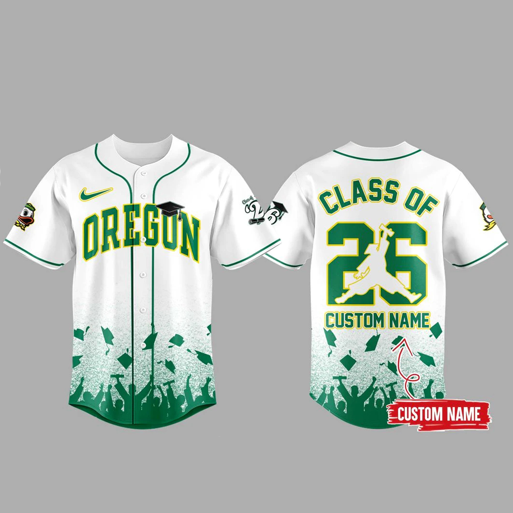 Custom Name Oregon Ducks Class Off 2026 Baseball Jersey 1 - Unicasport Custom Name Oregon Ducks Class Off 2026 Baseball Jersey