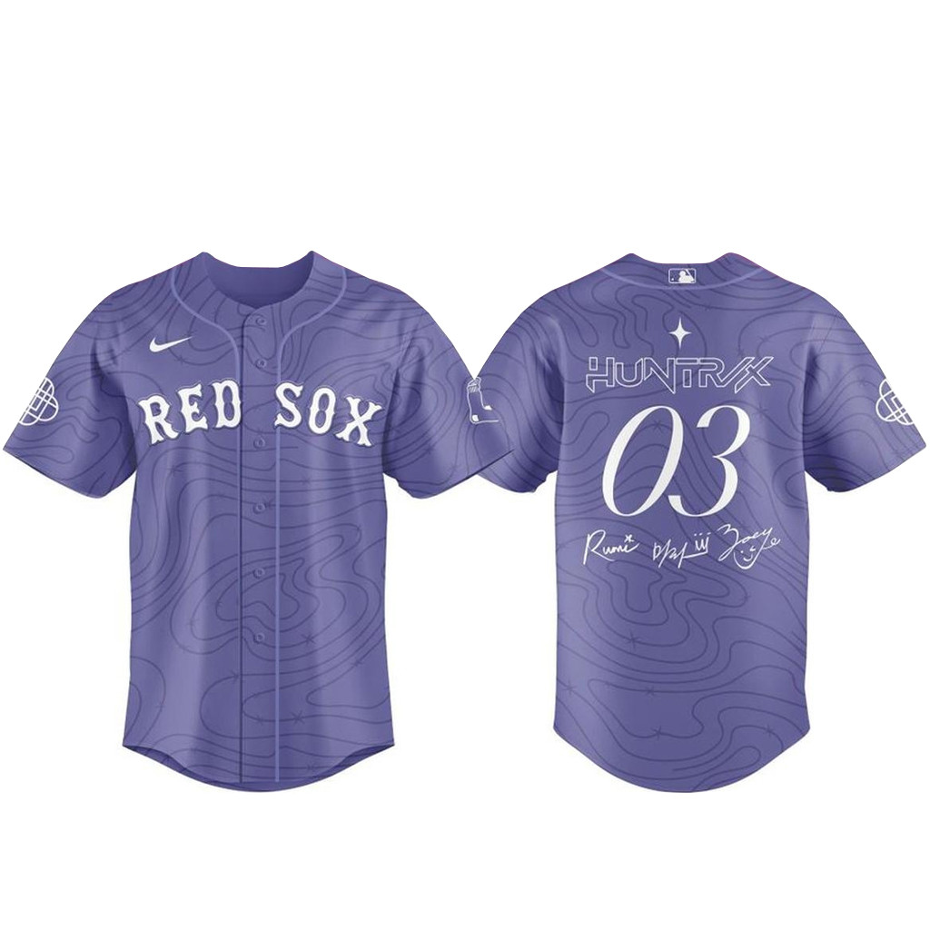Custom Number Boston Red Sox K-Pop Demon Hunters 2026 Baseball Jersey 1 - Unicasport Custom Number Boston Red Sox K-Pop Demon Hunters 2026 Baseball Jersey