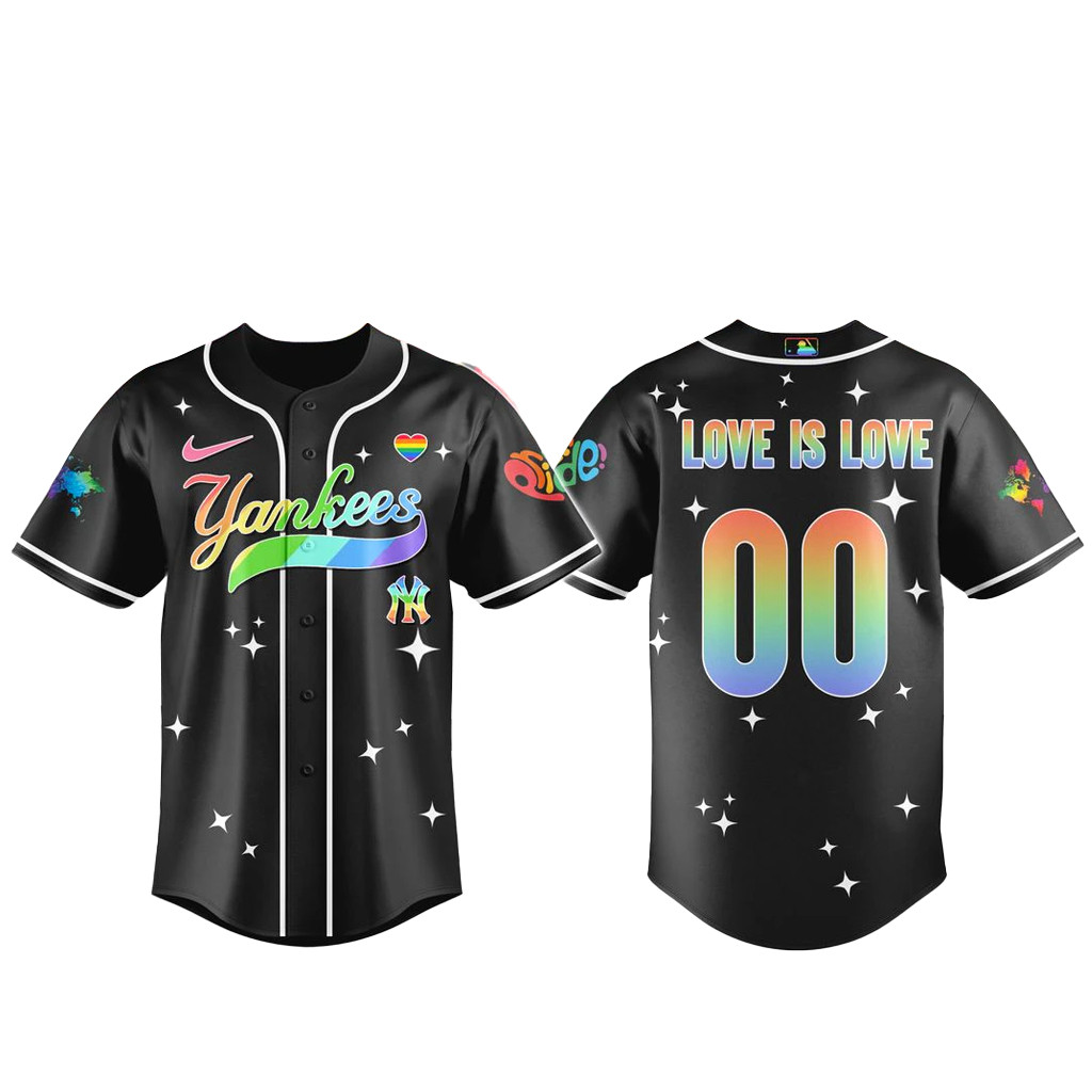 Custom Number New York Yankees Diamond with Pride Baseball Jersey 1 - Unicasport Custom Number New York Yankees Diamond with Pride Baseball Jersey