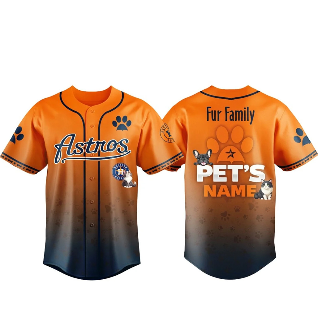 Custom Pets Name Houston Astros Fur Family Pet Game Night 2026 Baseball Jersey 1 - Unicasport Custom Pets Name Houston Astros Fur Family Pet Game Night 2026 Baseball Jersey