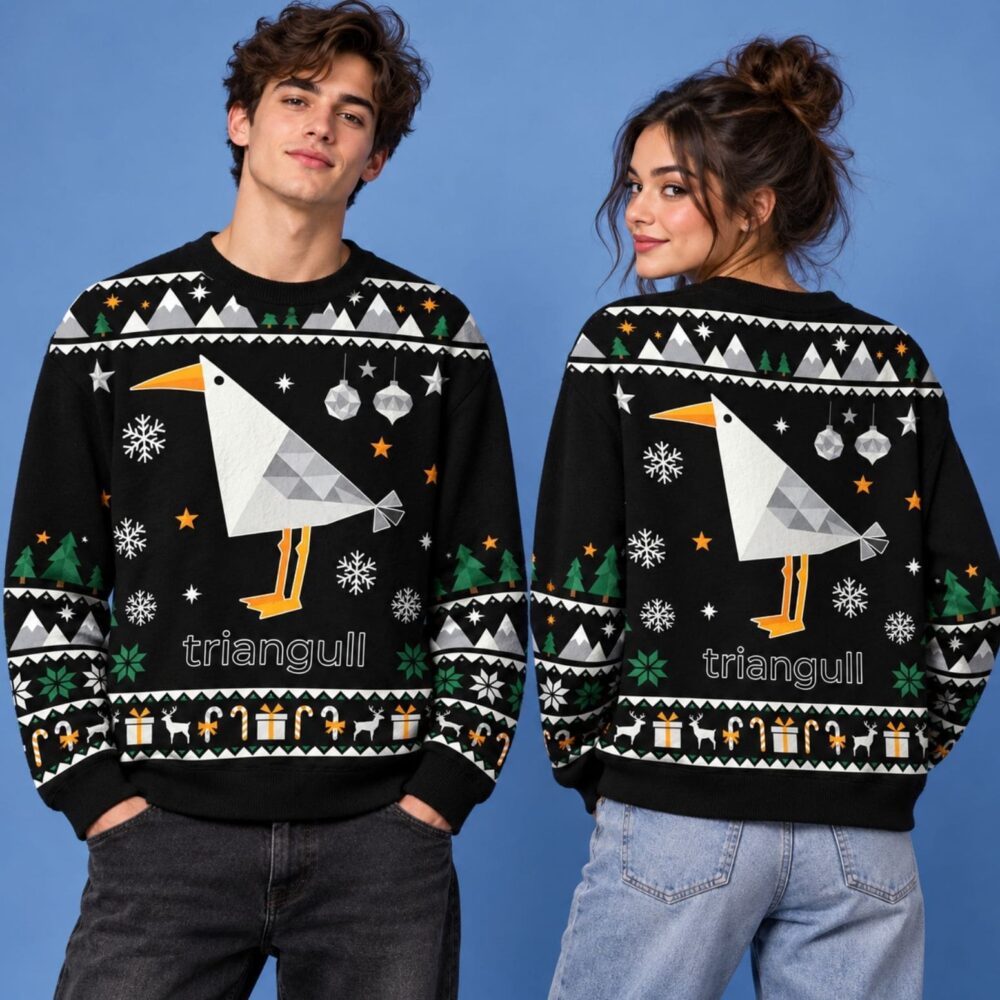 Cute Triangle Seagull Ugly Christmas Sweater Cute Bird Xmas Jumper Clothes Gift For Him