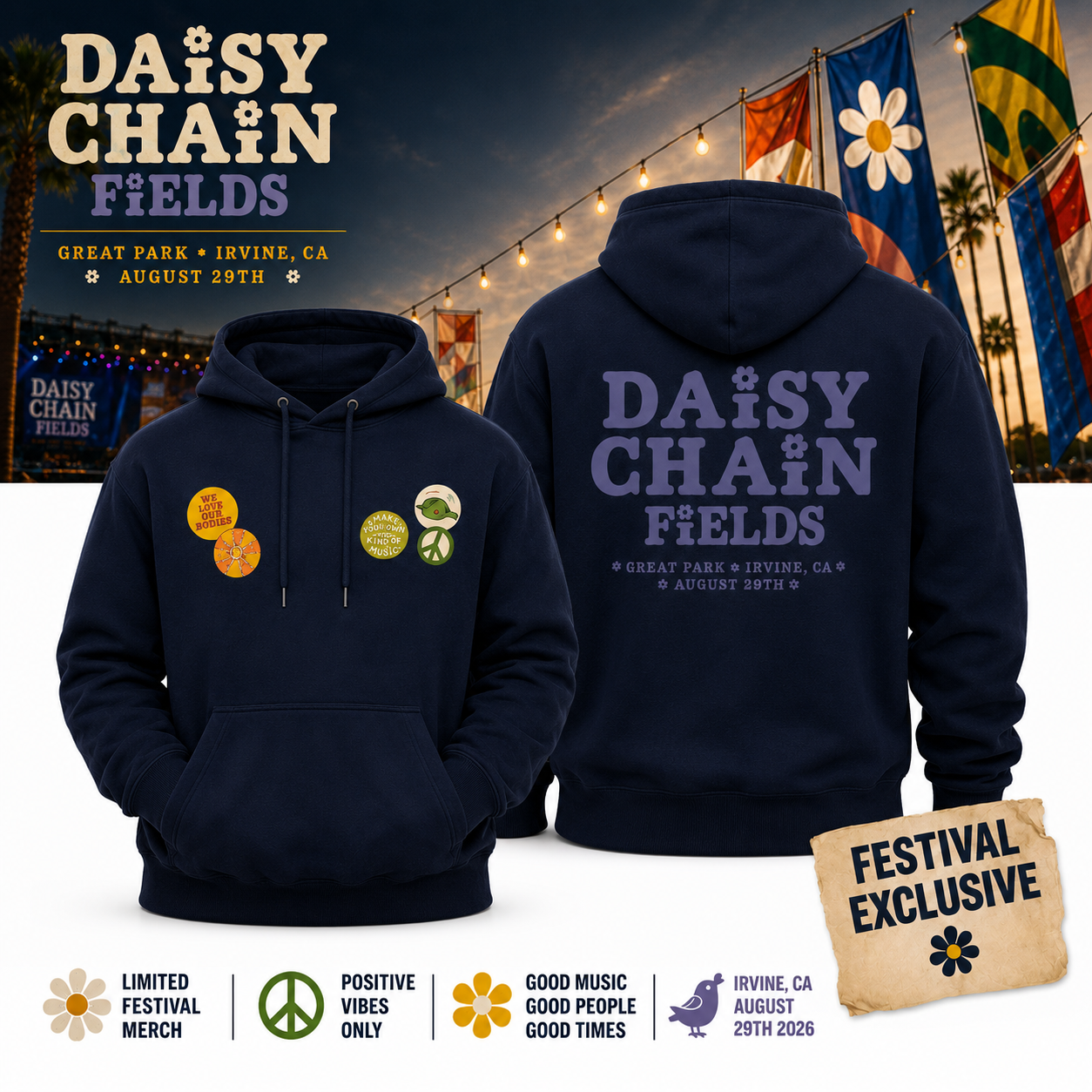 Daisy Chain Fields Hoodie 2026 Merch