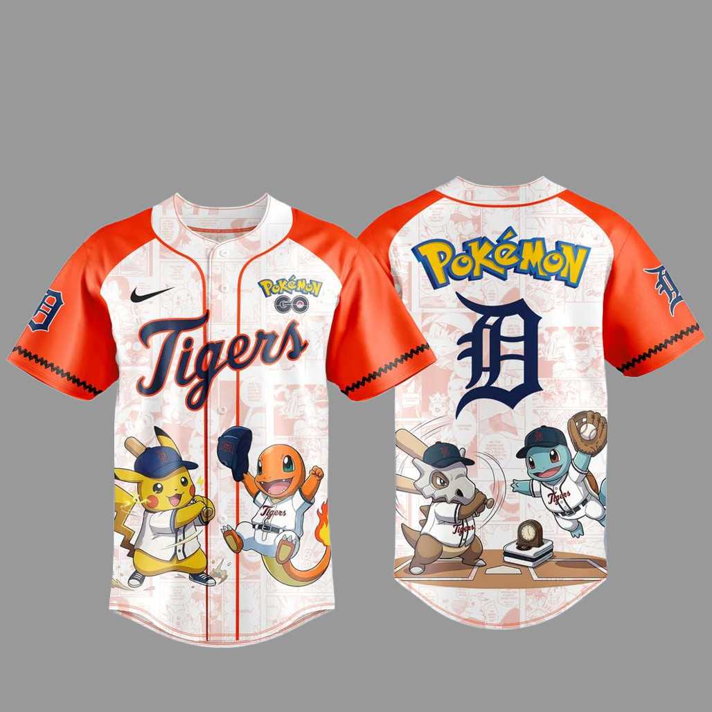 Detroit Tigers x Pokemon 2026 Baseball Jersey 1 - Unicasport Detroit Tigers x Pokemon 2026 Baseball Jersey