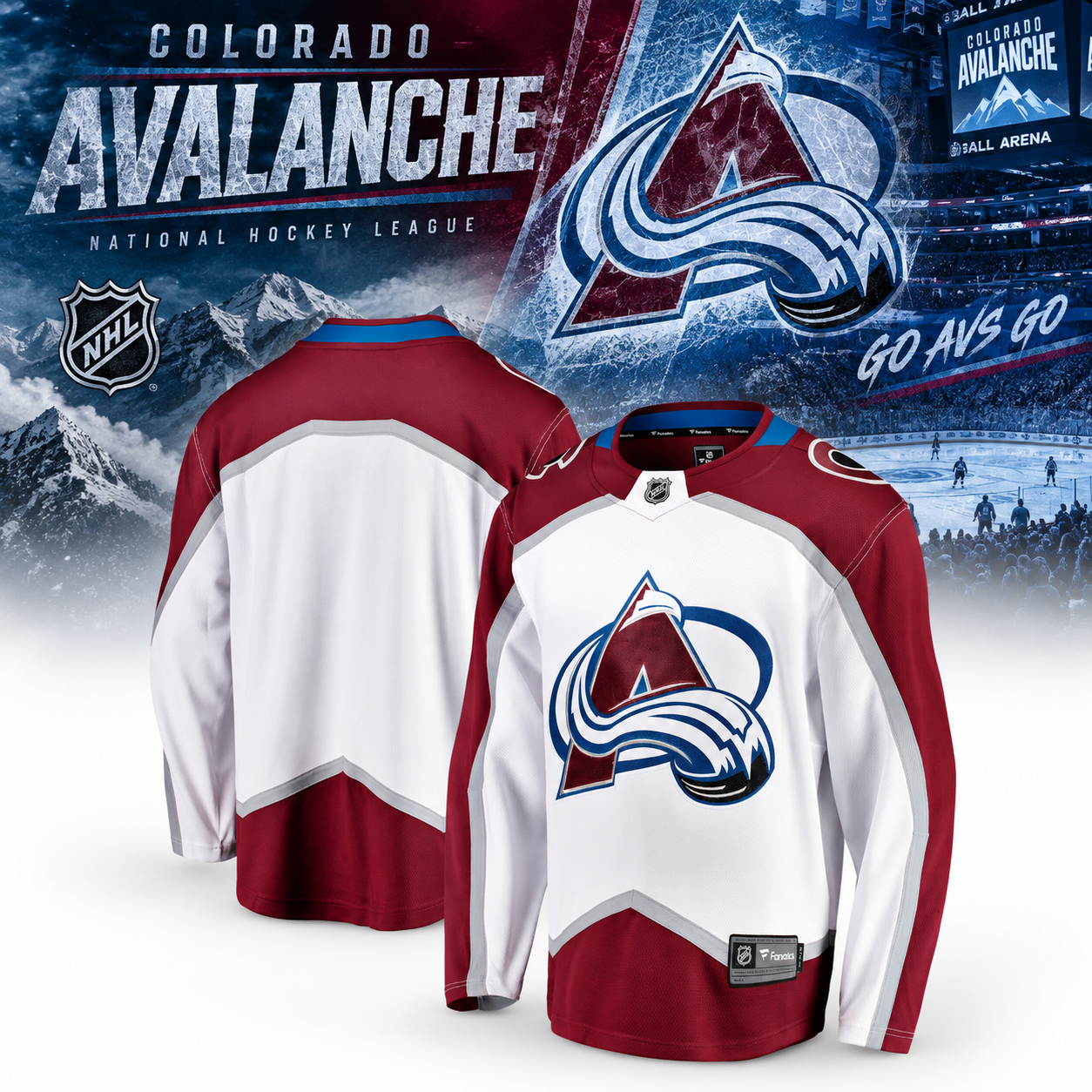 Fanatics Away Breakaway Colorado Hockey New Jersey NHL 1 - Unicasport Fanatics Away Breakaway Colorado Hockey New Jersey NHL