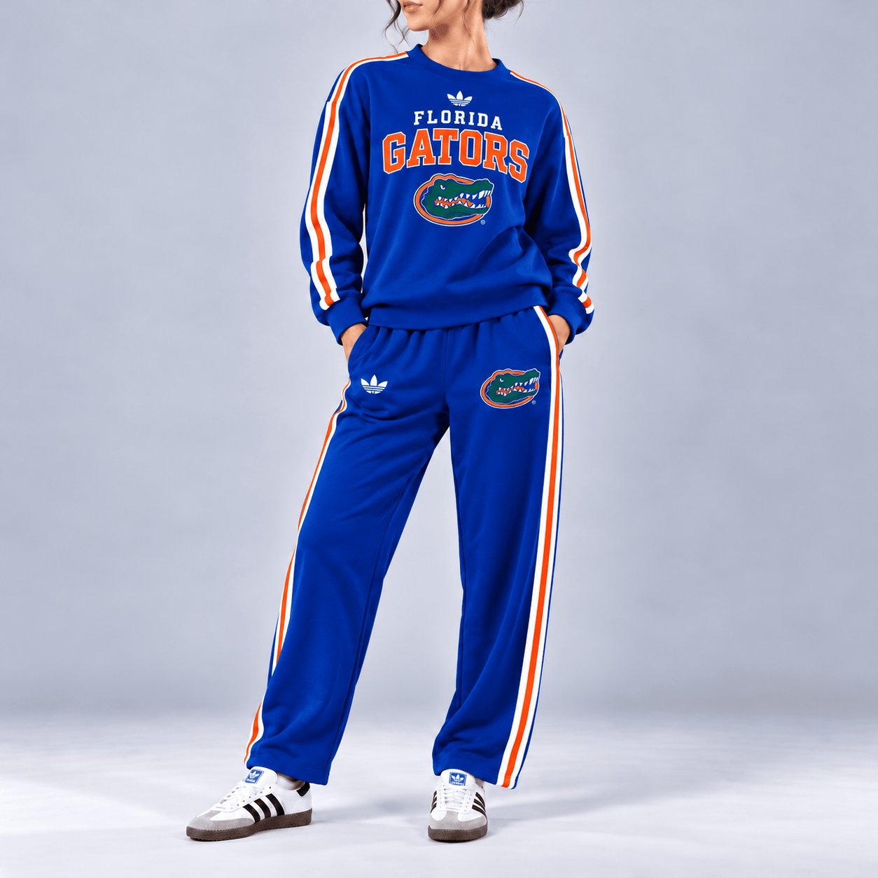 Florida Gators Merch Vintage Stripe Sweatshirt And Sweatpants Sets Gift For Gators Fans