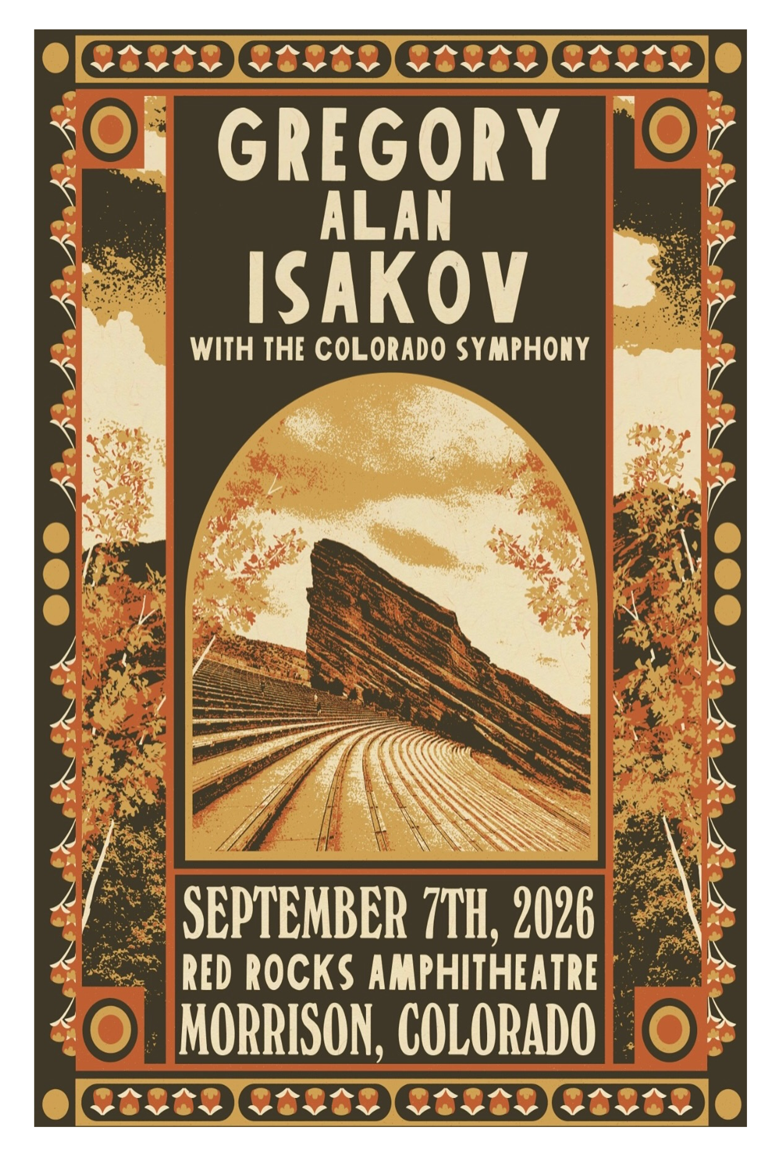 Gregory Alan Isakov Live Red Rocks Sep 7 2026 Morrison Colorado Concert Poster Merch 2 - merchtourboutique gregory alan isakov live red rocks sep 7 2026 morrison colorado concert poster merch - merchtourboutique