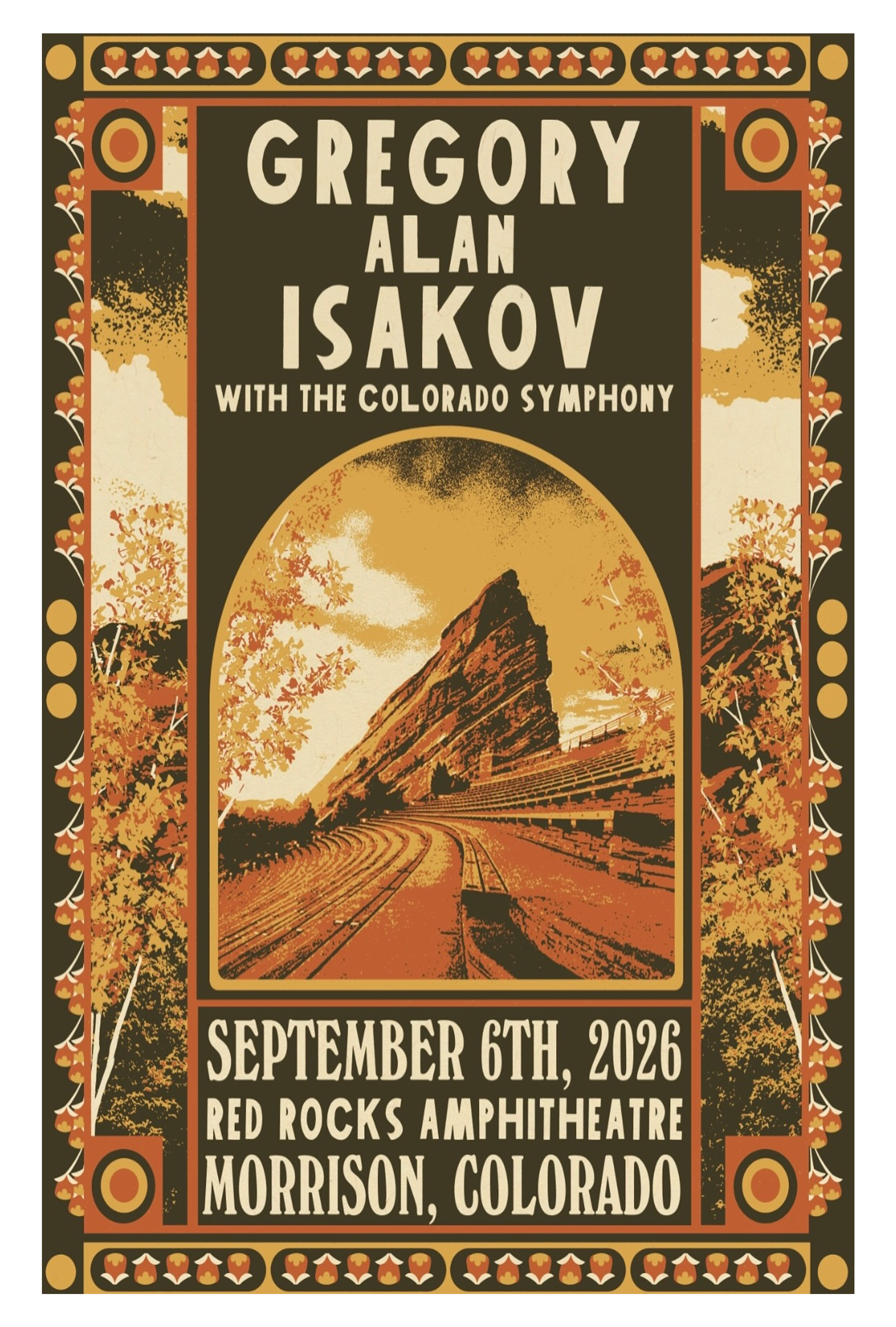 gregory alan isakov red rocks colorado symphony morrison co 2026 show sep 06 2026 poster hPvW5 - merchtourboutique
