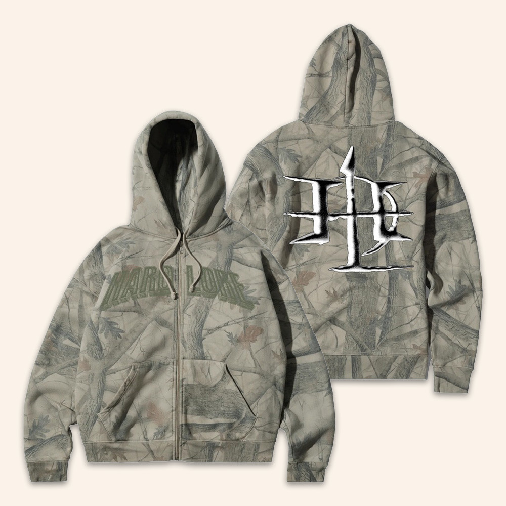 Hardlore Records Merch Hardlore Logo Camo Zip Up Sweatshirt Music Apparel Gifts For Her